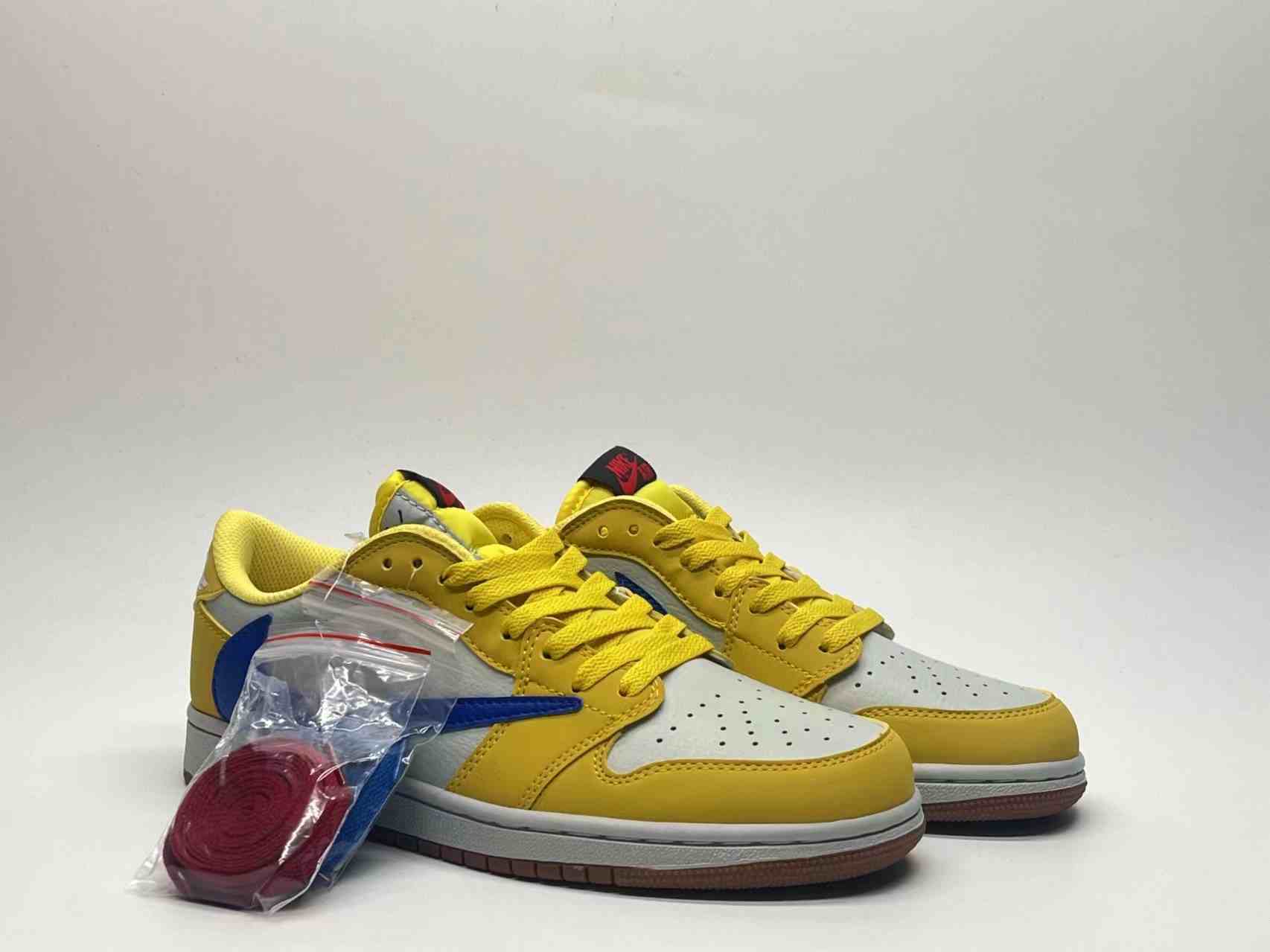 Air Jordan 1 White yellow inverted hook   us5.5-us13 Women's shoes