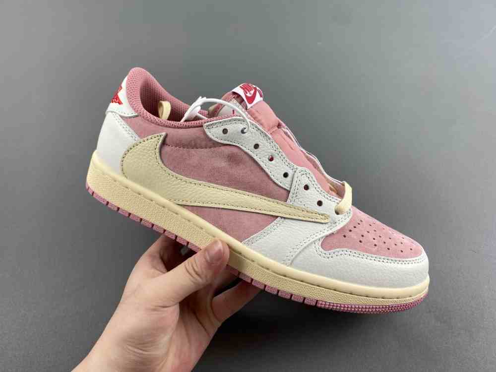 Travis Scott x Air Jordan 1 Low OG White powder inverted hook DM7866-600 us5.5-us13 Men's shoes