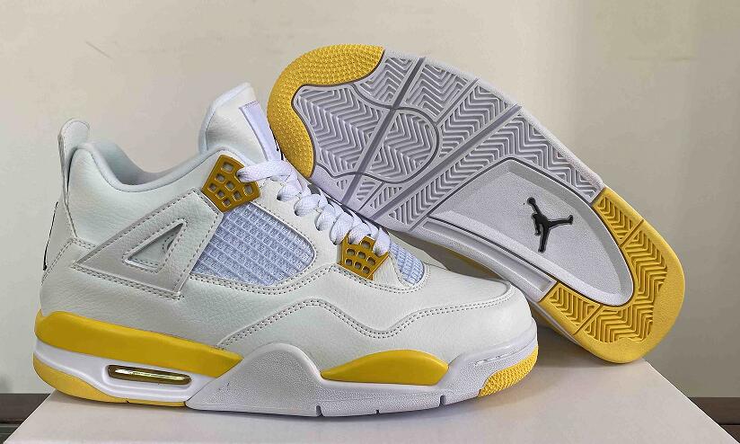 Air Jordan 4  White Yellow us5.5-us13 Men's shoes