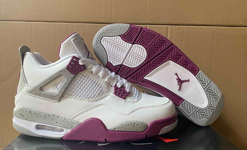 Air Jordan 4  White Purple us5.5-us13 Men's shoes