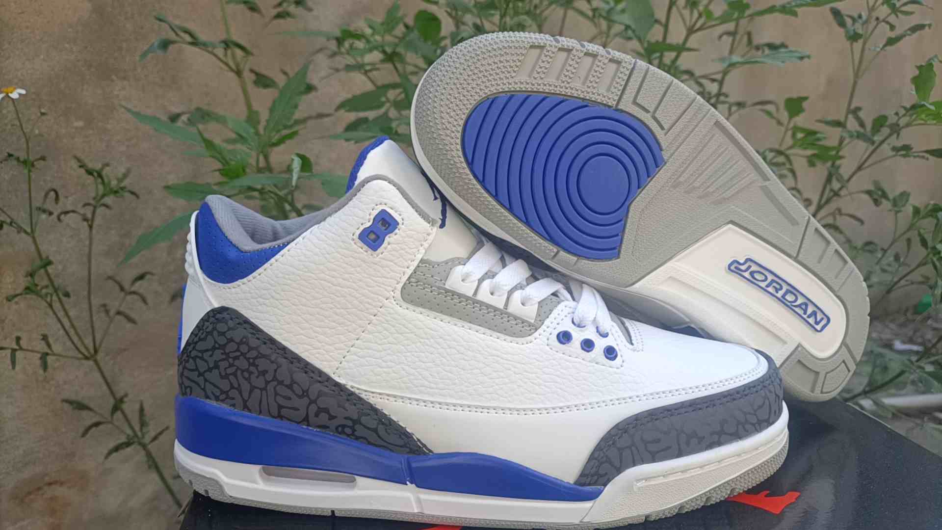 Air Jordan 3 White Blue US5.5-US8 Women's Shoes (4)