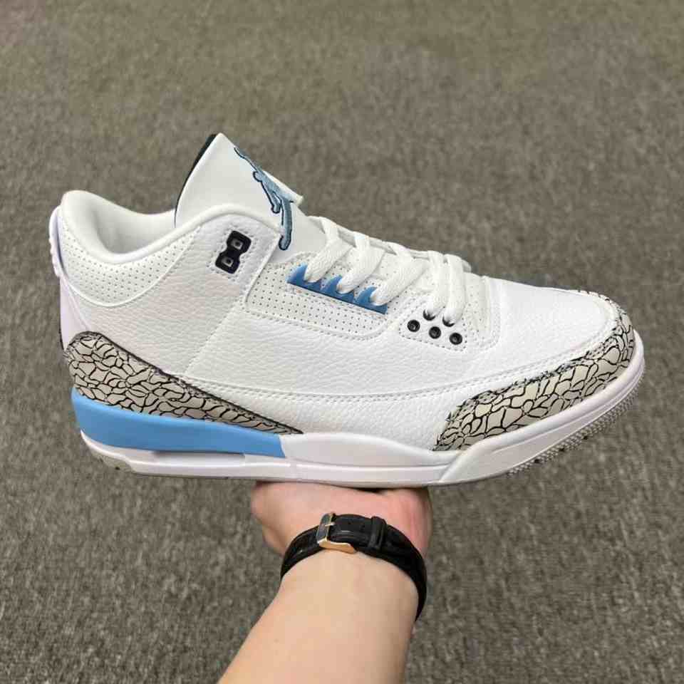Air Jordan 3 White Blue US5.5-US8 Women's Shoes (2)