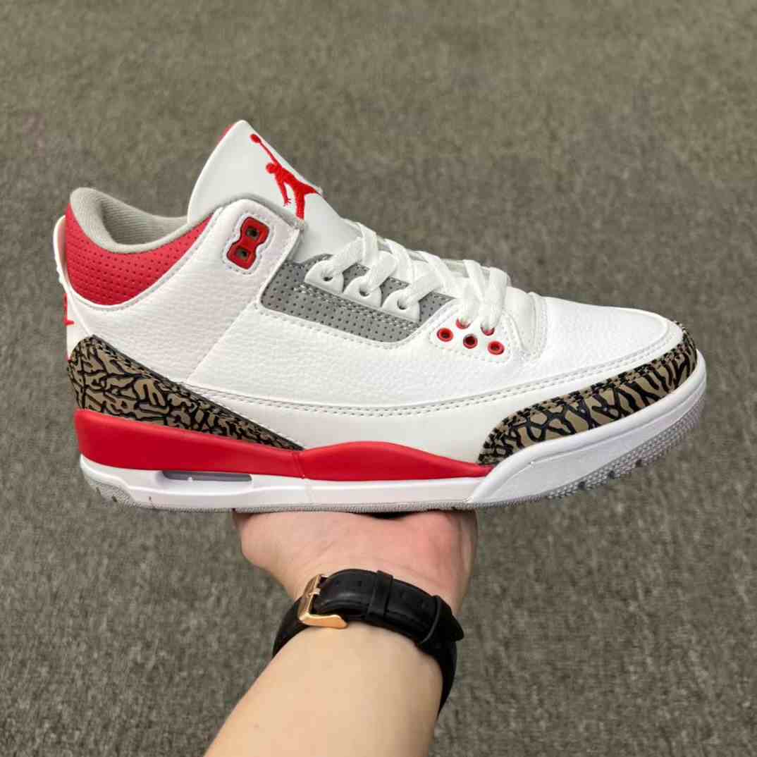 Air Jordan 3 White Red US5.5-US8 Women's Shoes (2)
