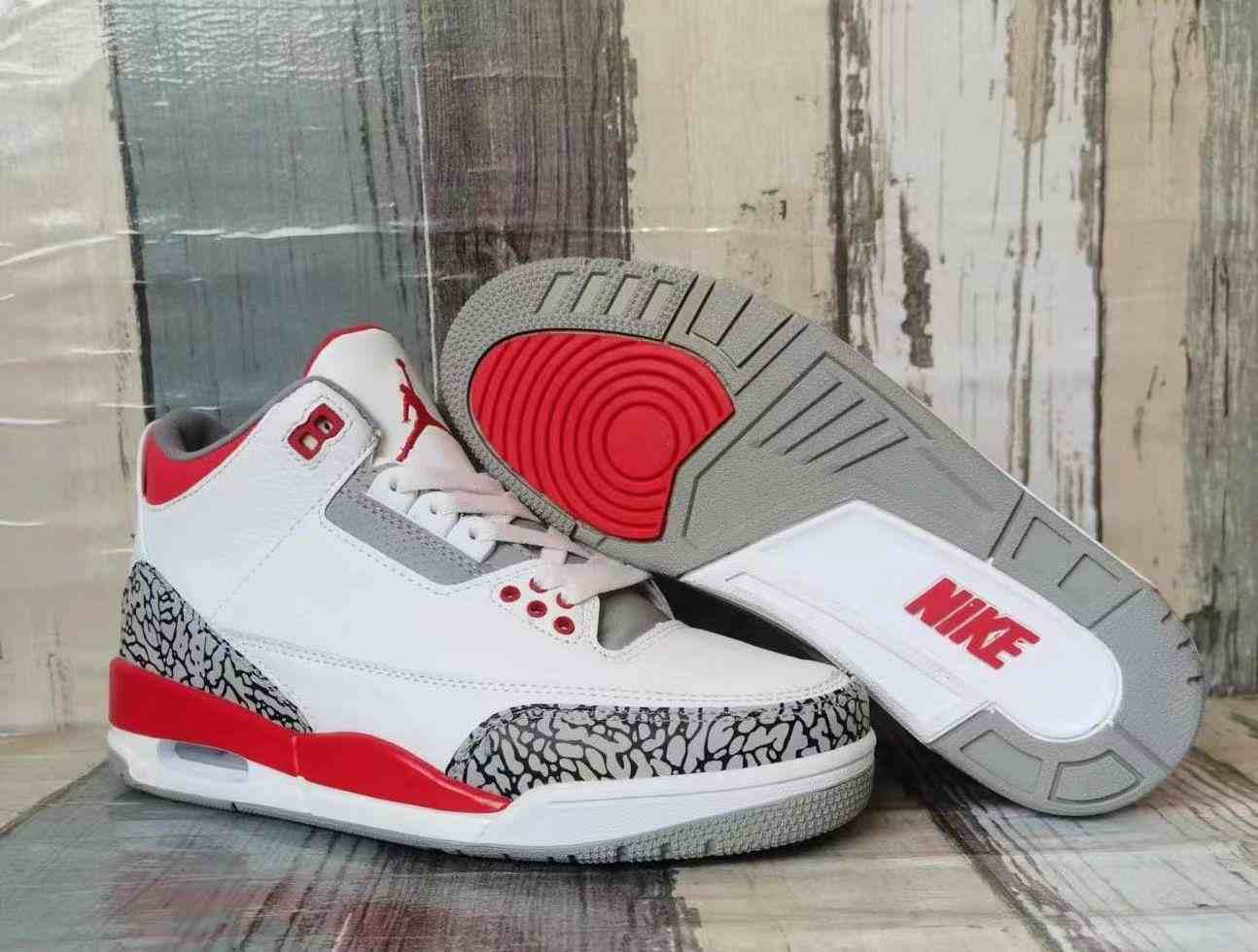 Air Jordan 3 White Red US5.5-US8 Women's Shoes (3)