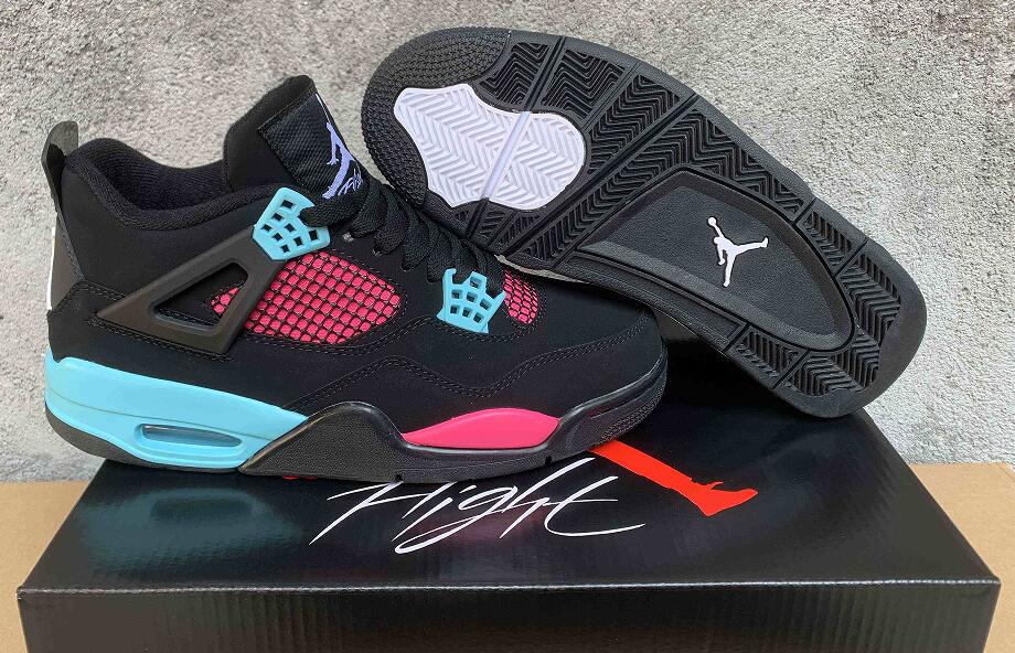 Air Jordan 4  Black blue powder us5.5-us13 Women's shoes