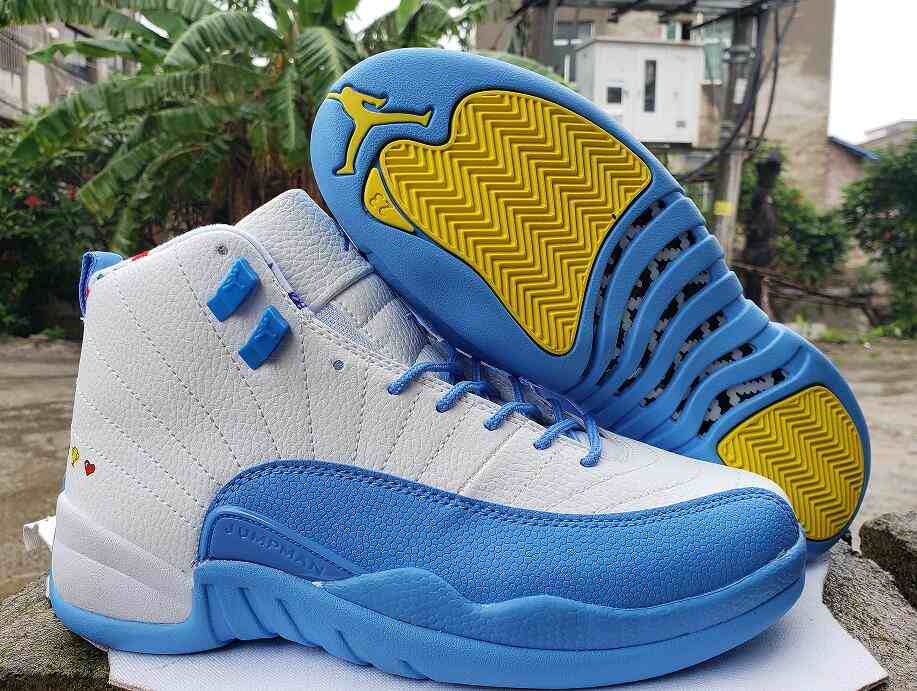 Air Jordan 12 White Light Blue us5.5-us13 Men's shoes