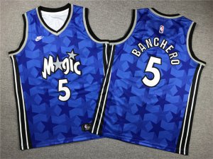 Youth Orlando Magic #5 Paolo Banchero 2023-24 Blue Classic Edition Swingman Jersey