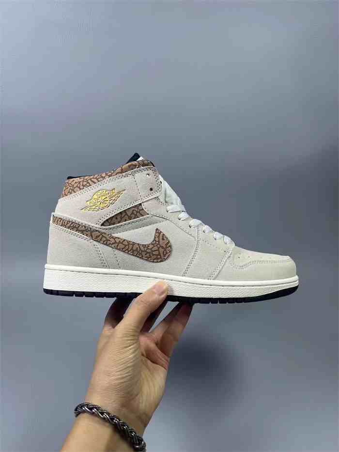 Men's Running Weapon Air Jordan 1 Cream Shoes 0574