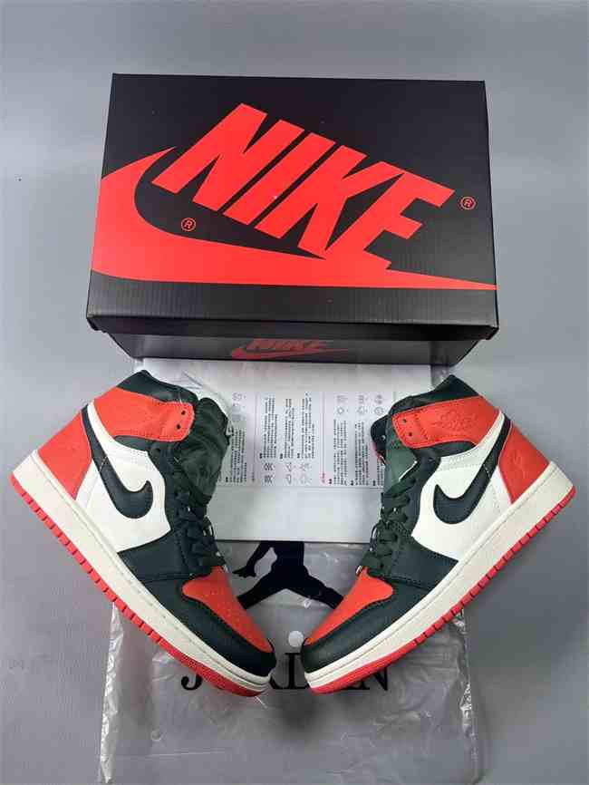 Men's Running Weapon Air Jordan 1 Red Black White Shoes 0599