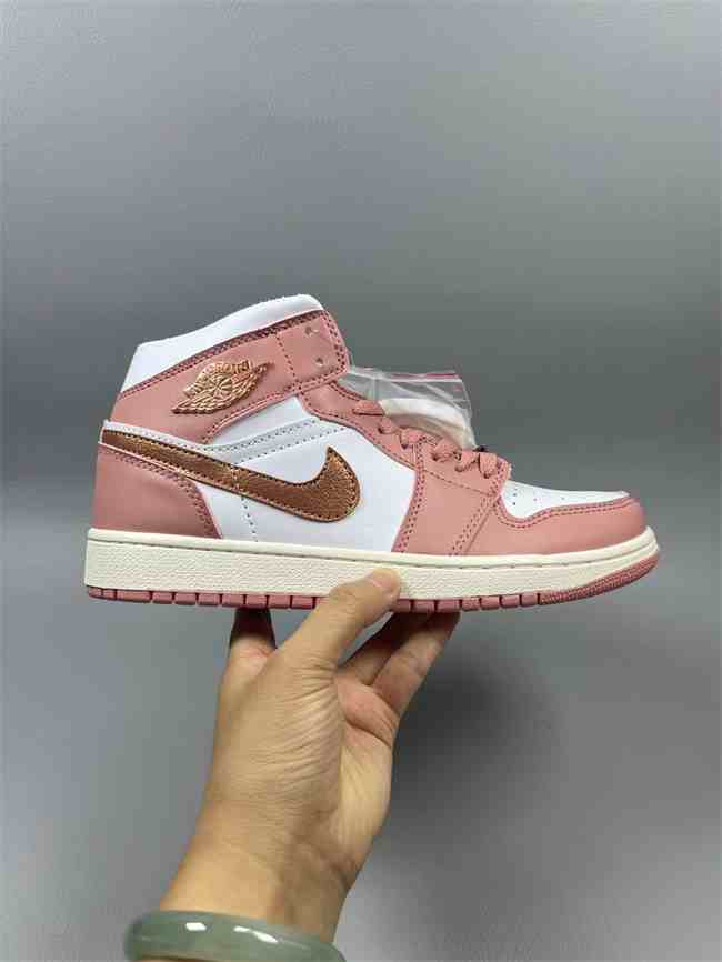 Men's Running Weapon Air Jordan 1 Pink White Shoes 0620