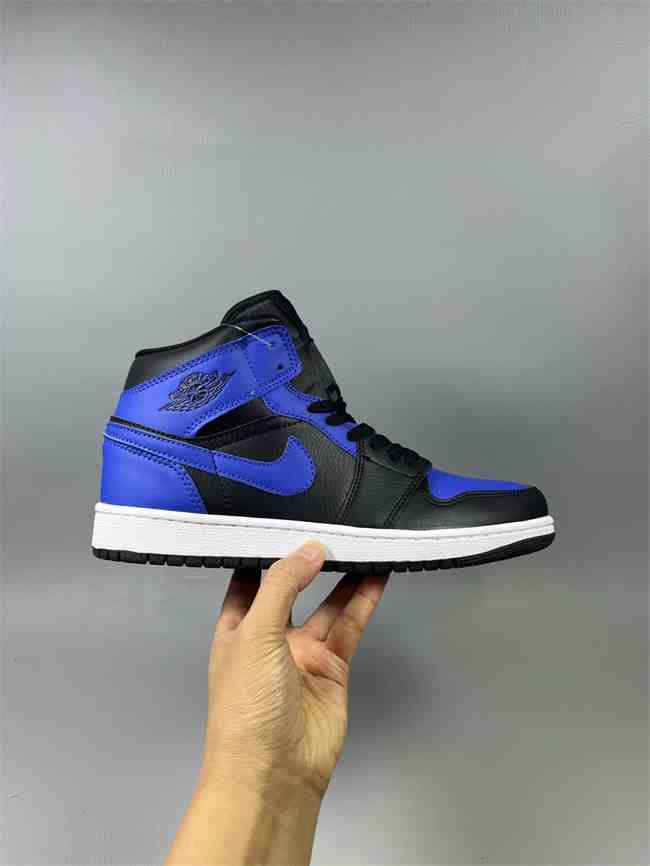 Men's Running Weapon Air Jordan 1 Blue Black Shoes 0586