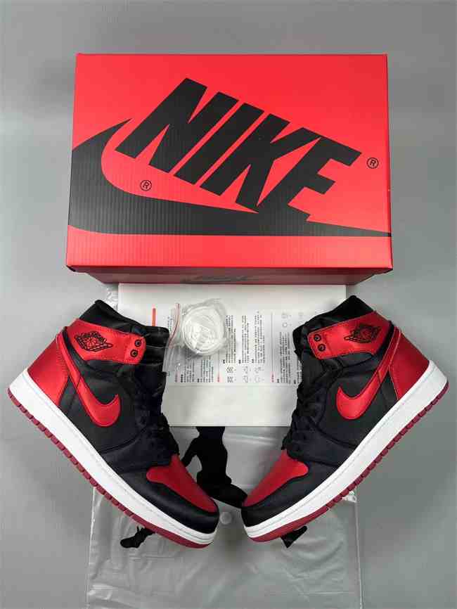Men's Running Weapon Air Jordan 1 Red Black Shoes 0595