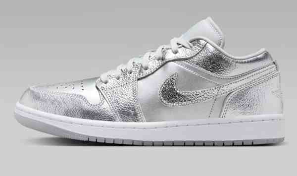 Men's Running Weapon Air Jordan 1 Silver Shoes 0606