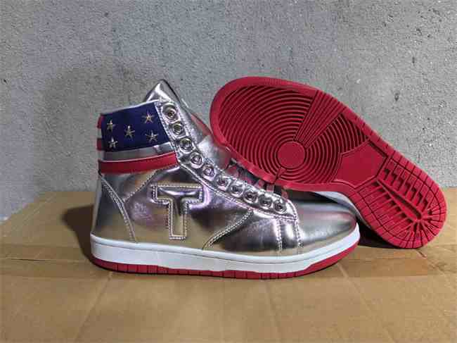 Men's Running Weapon Air Jordan 1 X TRUMP Silver us5.5-us12 Shoes 0602