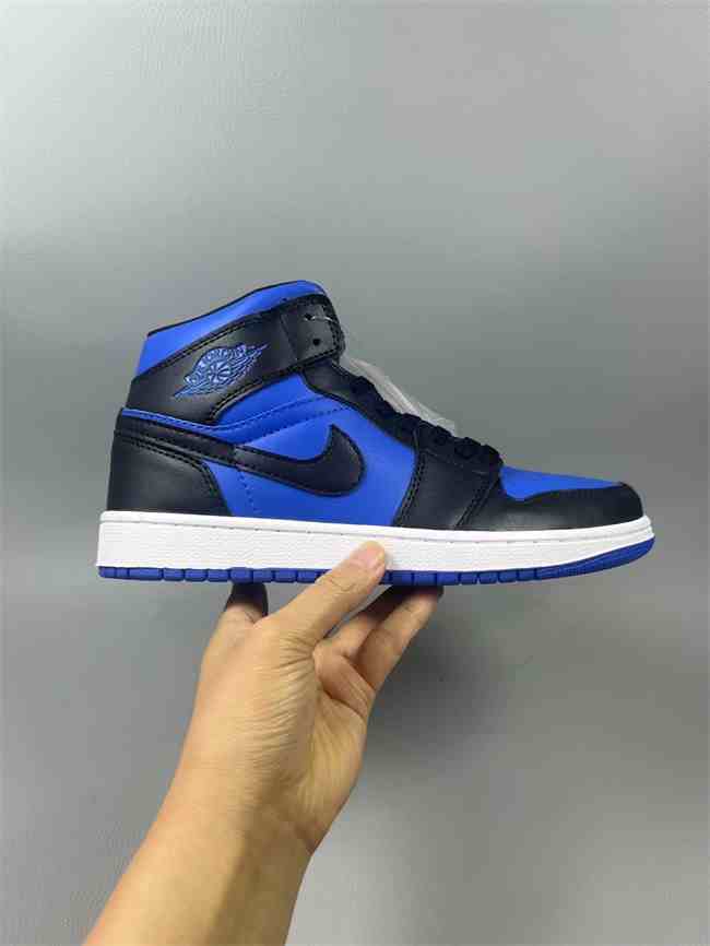 Men's Running Weapon Air Jordan 1 Blue Black Shoes 0615