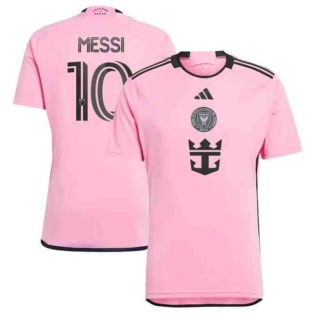Men's Inter Miami CF #10 Lionel Messi Pink 2024-25 Home Soccer Jersey