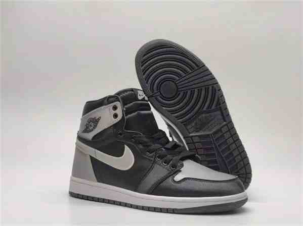 Women's Running Weapon Air Jordan 1 Black Gray Shoes 414