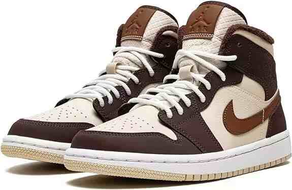 Women's Running Weapon Air Jordan 1 Brown Shoes 406