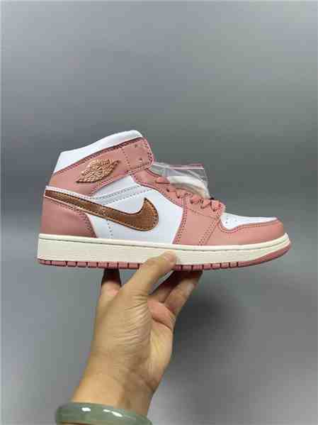 Women's Running Weapon Air Jordan 1 Pink White Shoes 429