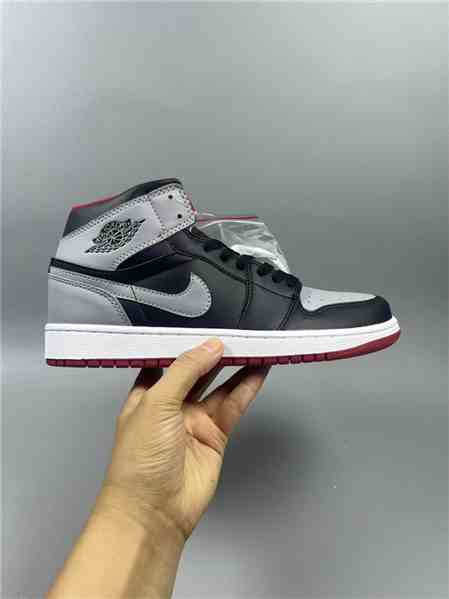 Women's Running Weapon Air Jordan 1 Black Gray Shoes 438