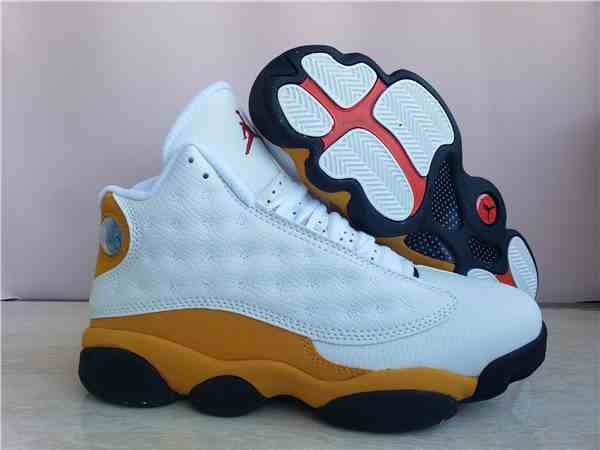 Men's Running Weapon Air Jordan 13 White Yellow Shoes 0132