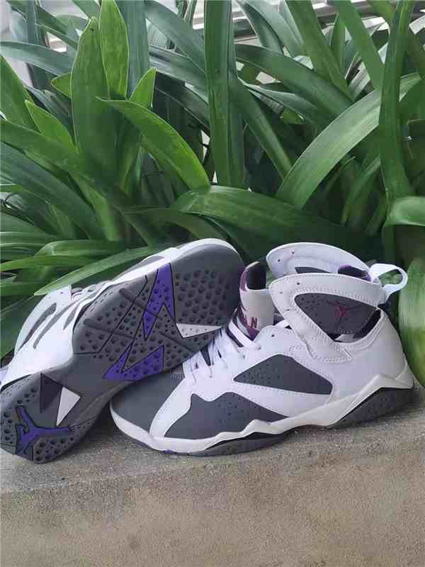 Women's Running Weapon Air Jordan 7 White Grey Shoes 001