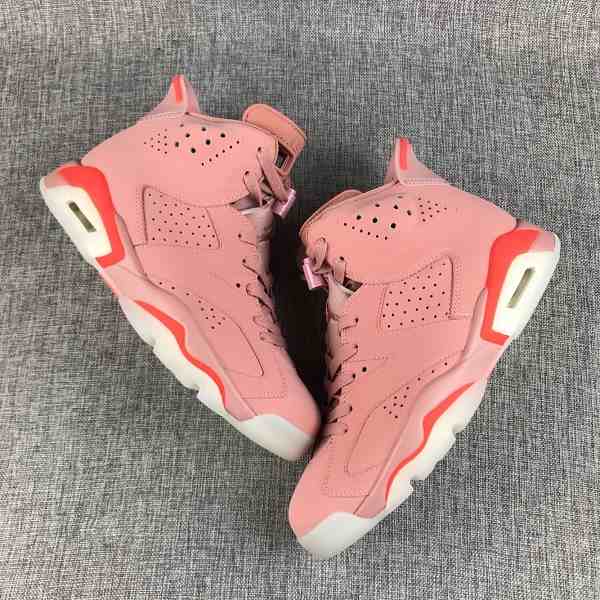 Women's Running Weapon Air Jordan 6 Pink Shoes 008