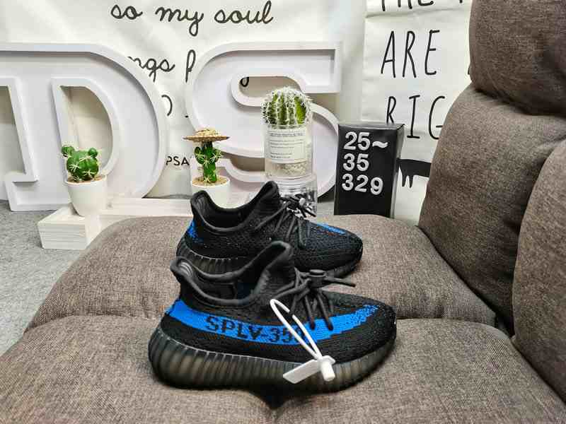 Kids Unisex Shoes YZY 350 V2 CMPCT KIDS Yeezy 350 Boost V2 Black Blue us8k-us3 shoes