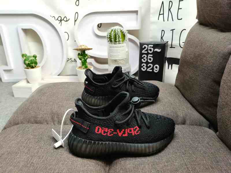 Kids Unisex Shoes YZY 350 V2 CMPCT KIDS Yeezy 350 Boost V2 Black Red us8k-us3 shoes 1