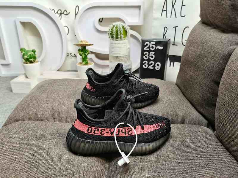 Kids Unisex Shoes YZY 350 V2 CMPCT KIDS Yeezy 350 Boost V2 Black Red us8k-us3 shoes