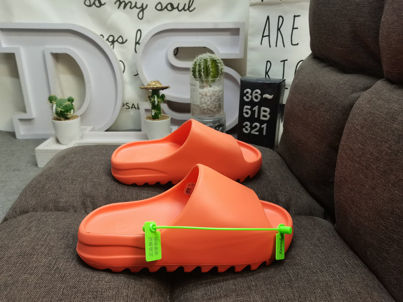 80DS-321D Adidas Pure Original Exclusive Kanye West x adidas yeezy slide Cloud Slides for Women and Men , Orange