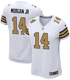 Staley Morgan Jr Youth New Orleans Saints 14 White Alternate Custom  Jersey