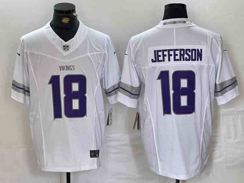 Men's Minnesota Vikings #18 Justin Jefferson White F.U.S.E. Winter Warrior Limited Stitched Jersey