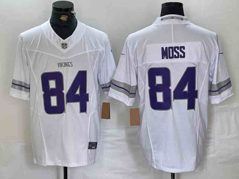 Men's Minnesota Vikings #84 Randy Moss White 2024 F.U.S.E. Winter Warrior Limited Stitched Jersey