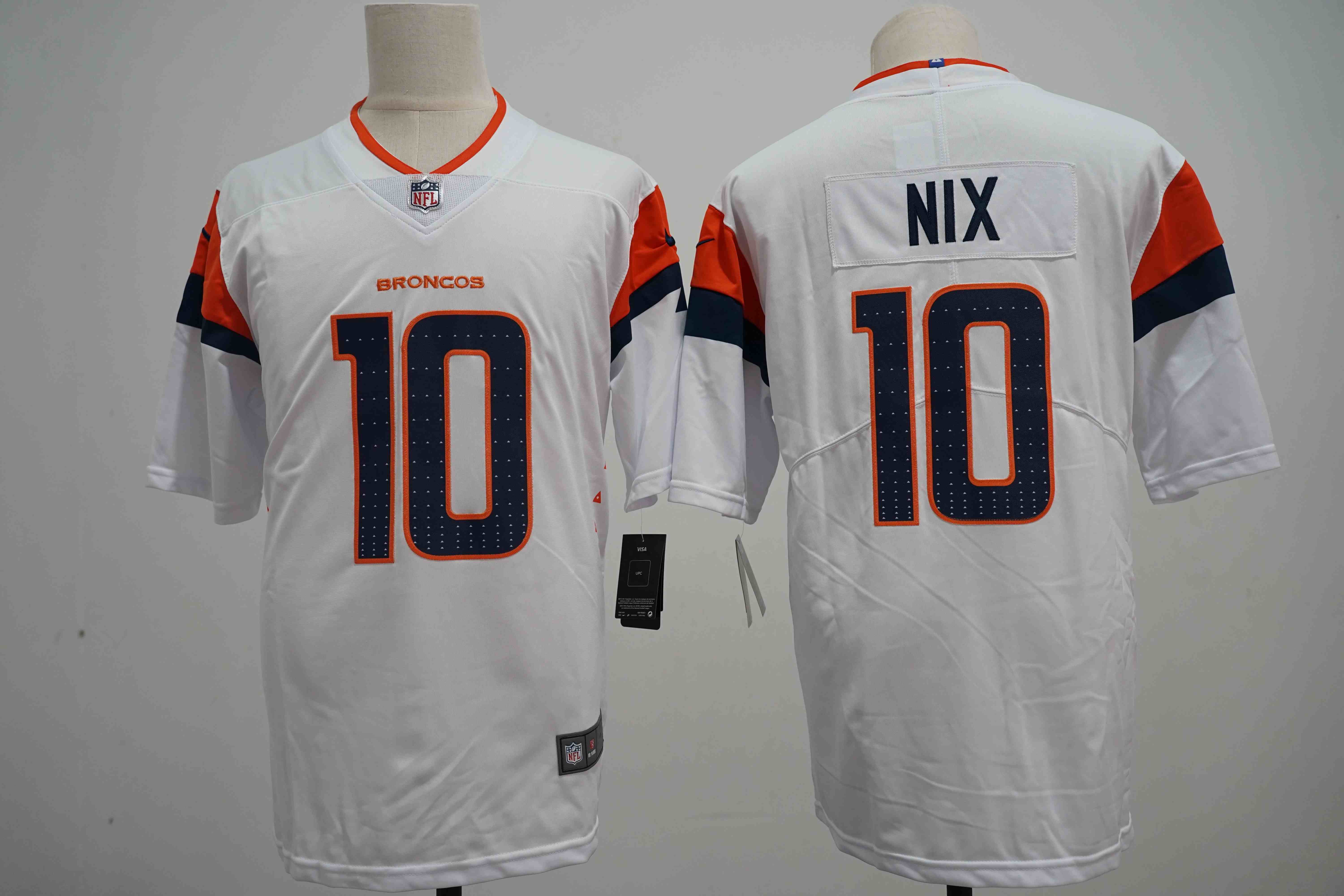 Men's Denver Broncos #10 Bo Nix White 2024 Draft Vapor Limited Football Stitched Jersey