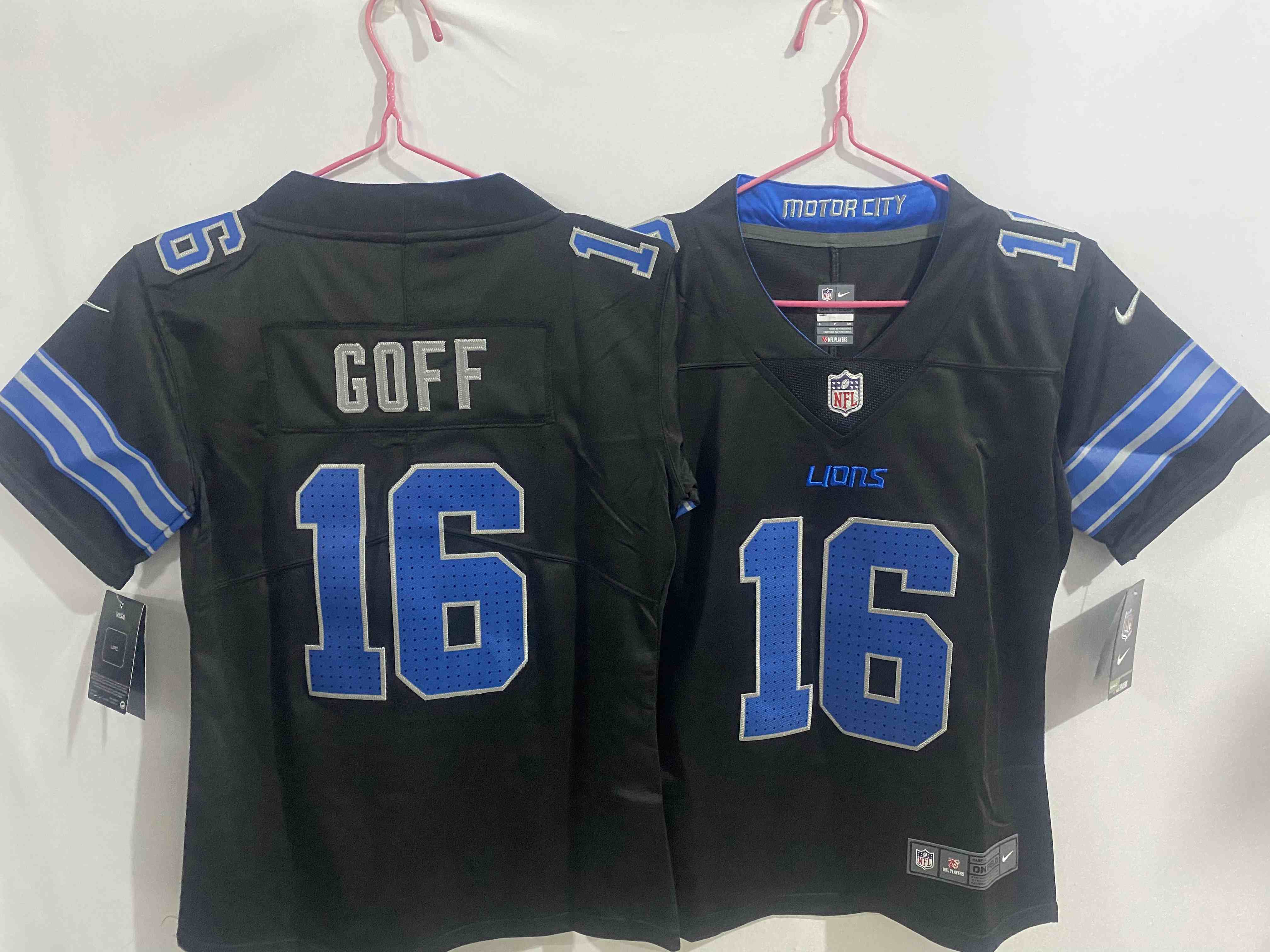 Youth Detroit Lions #16 Jared Goff  Black Vapor Untouchable Limited Stitched Jersey