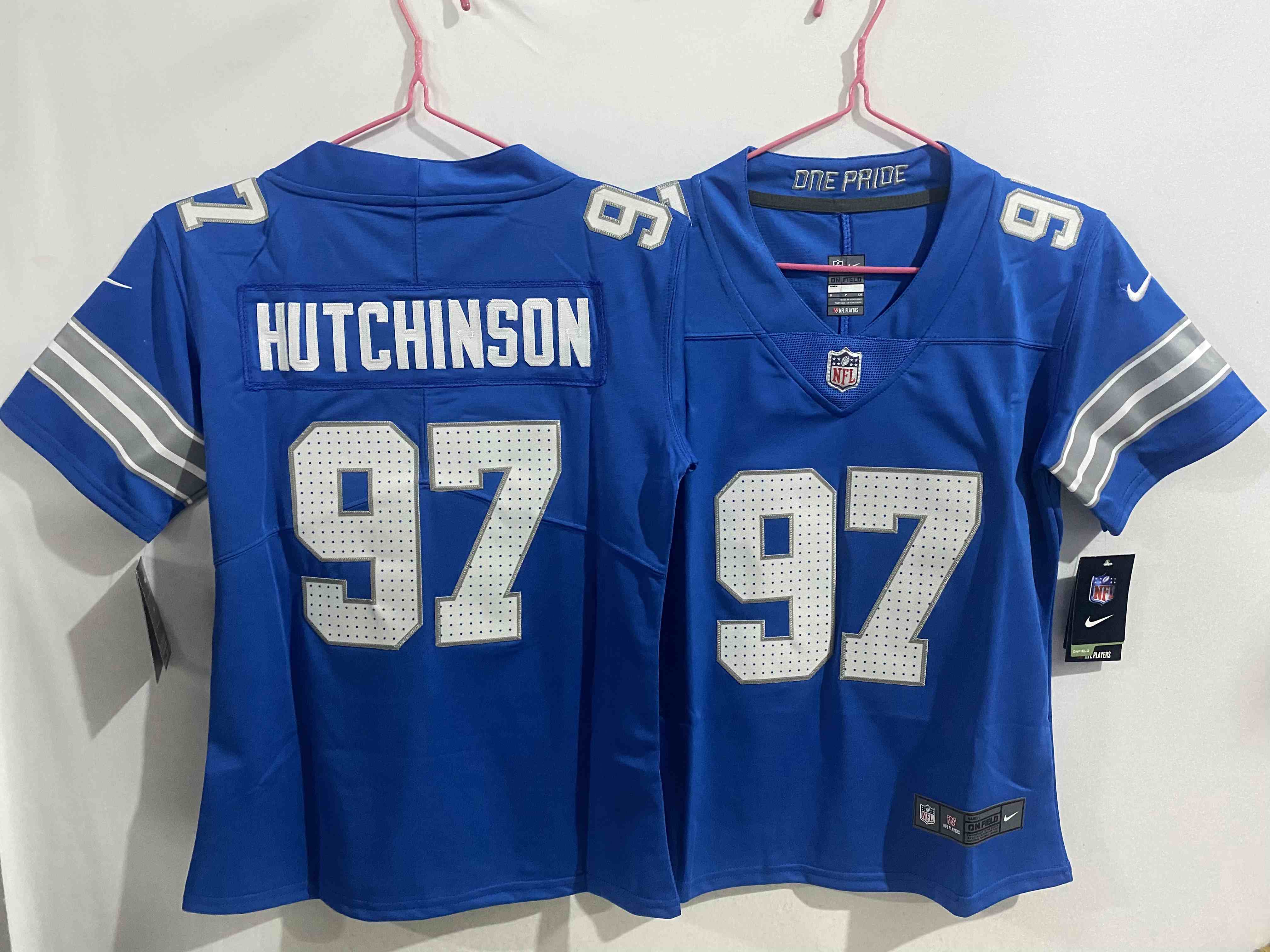 Youth Detroit Lions #97 Aidan Hutchinson Blue Vapor Untouchable Limited Stitched Jersey