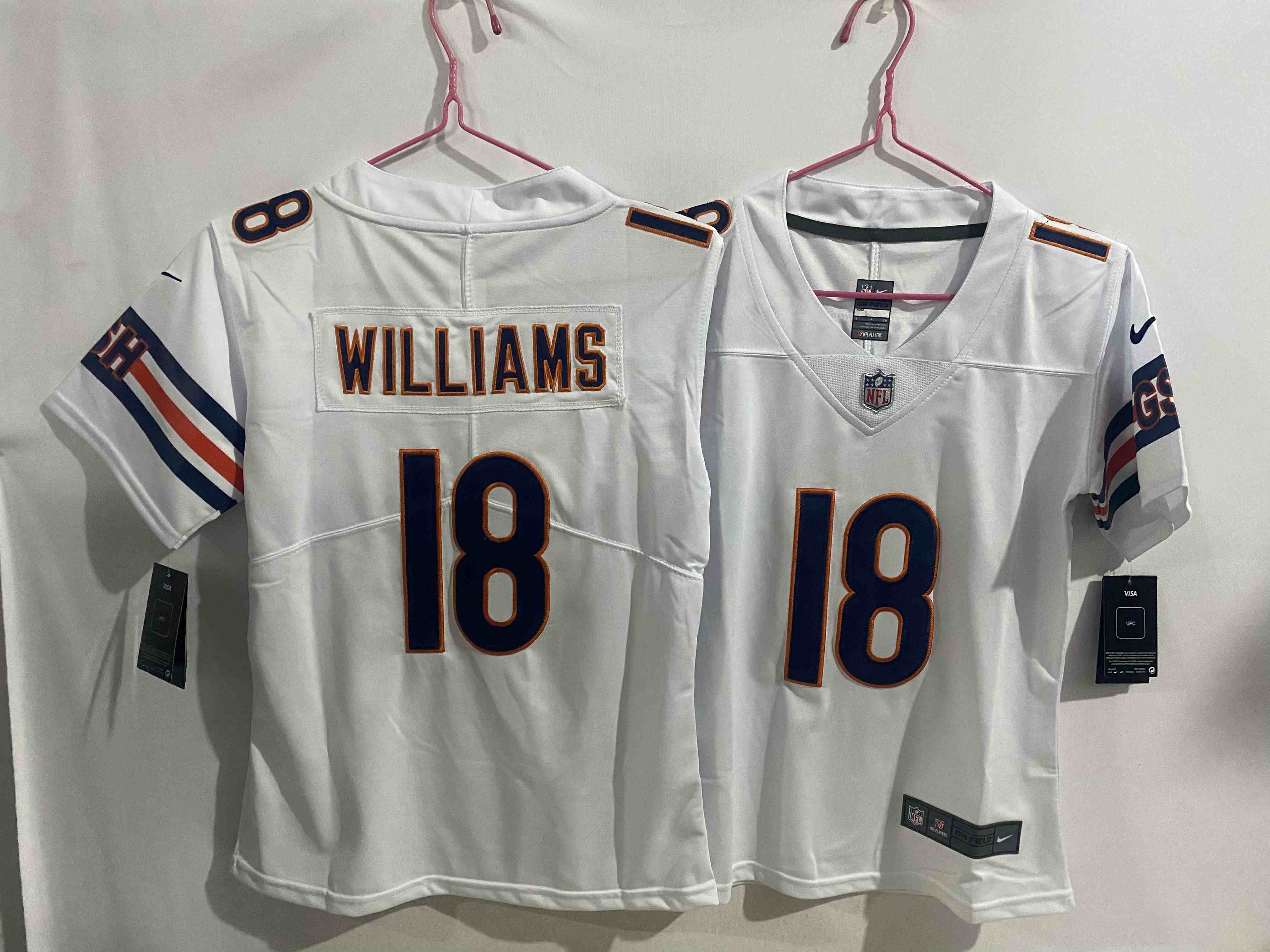 Youth Chicago Bears #18 Caleb Williams White 2024 Draft Vapor Football Stitched Jersey