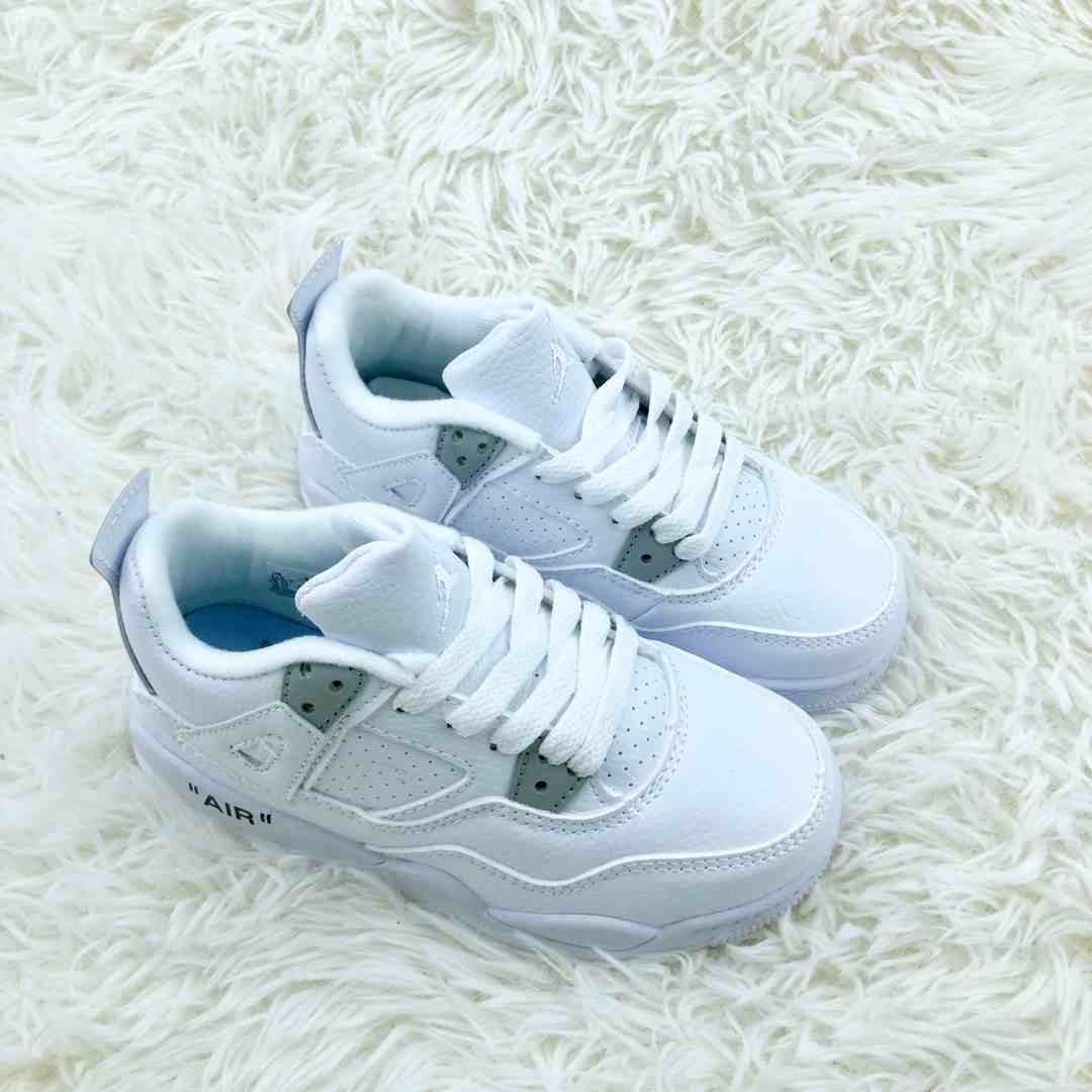 Jordan - Air Jordan 4 Retro Kids Basketball Shoes White Green