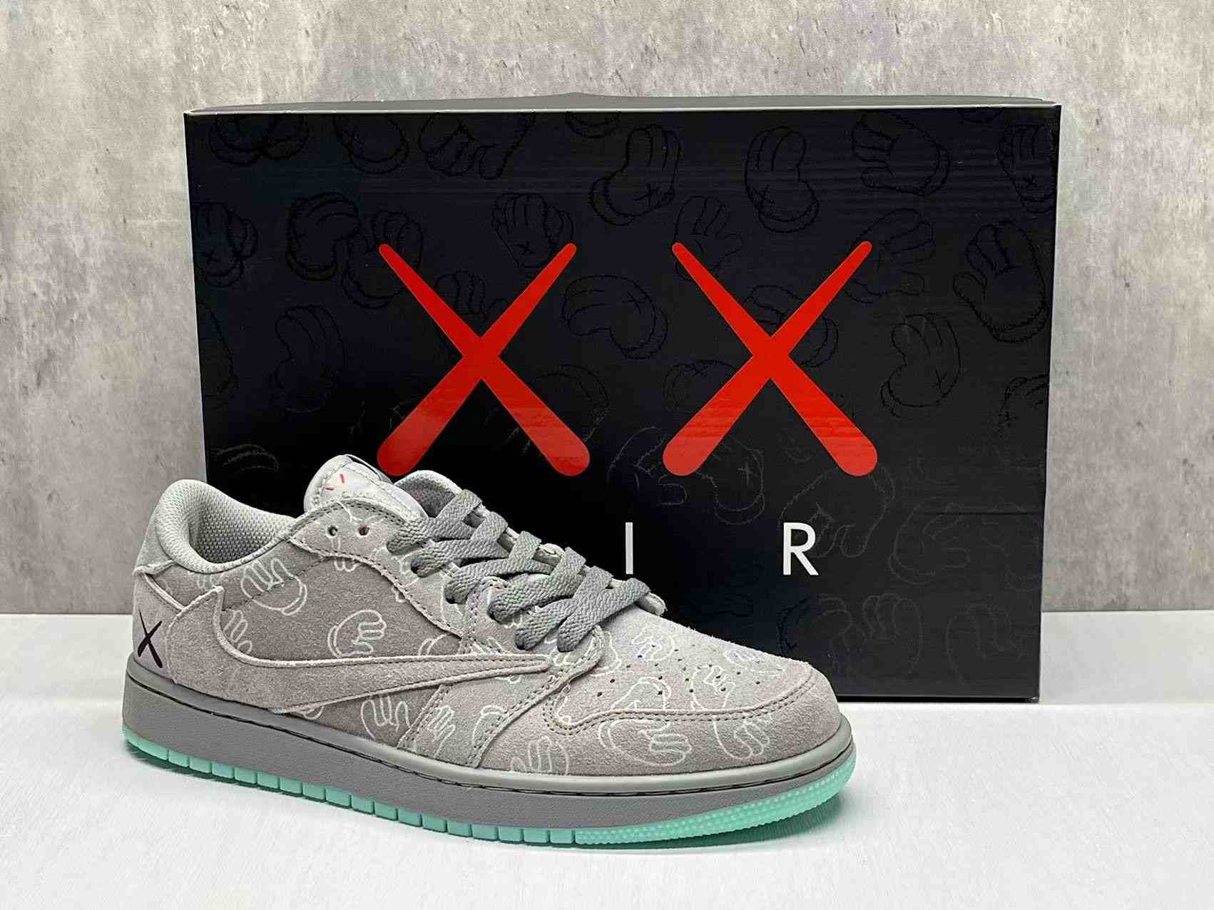 Air Jordan 1 Low Customized Cool Grey   us5.5-us13 Women's shoes