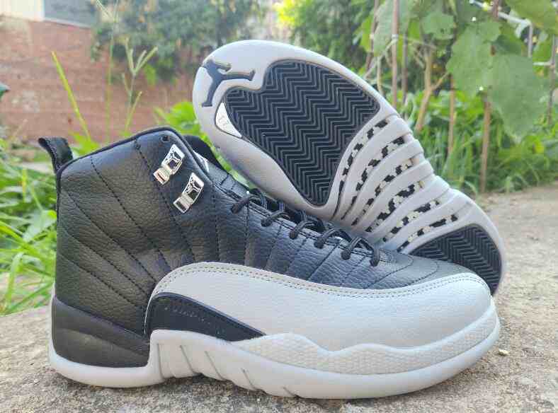 Air Jordan 12 Black Grey  us7-us13 Men's shoes