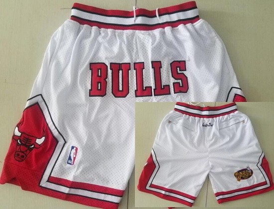 Men's Chicago Bulls White 1997 Just Don Finals Swingman Shorts