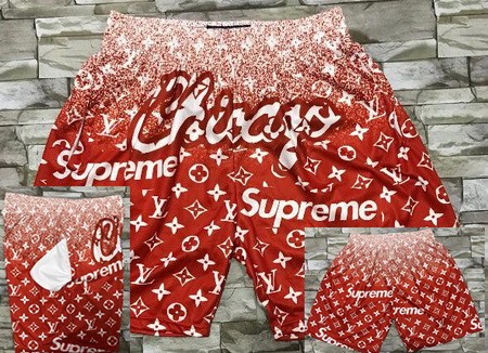 Men's Chicago Bulls Red Supreme Laser Printing Shorts