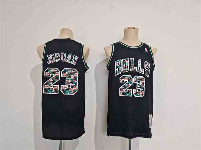 Men's Chicago Bulls #23 Michael Jordan Black Stitched Basketball Jersey