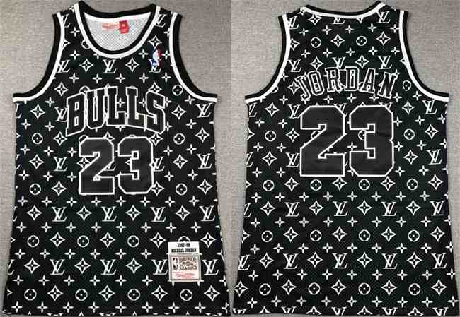 Men's Chicago Bulls #23 Michael Jordan Black 1997-98 Stitched  Basketball Jersey