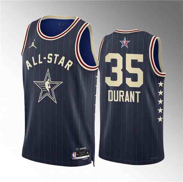 Men's 2024 All-Star #35 Kevin Durant Navy Stitched Basketball Jersey