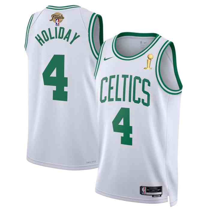 Men's Boston Celtics #4 Jrue Holiday White 2024 Finals Champions Association Edition Stitched Basketball Jersey