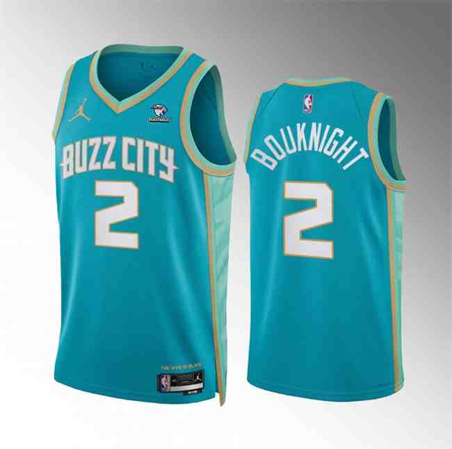 Men's Charlotte Hornets #2 James Bouknight Teal 2024 City Edition Stitched Basketball Jersey