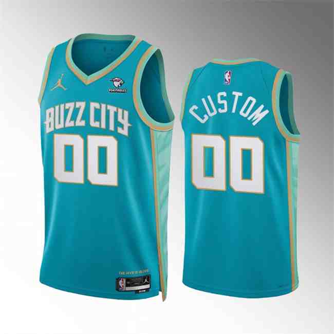 Men's Charlotte Hornets Active Player Custom Teal 2024 City Edition Stitched Basketball Jersey