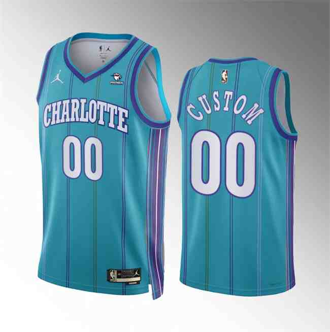 Men's Charlotte Hornets Active Player Custom Teal 2024 Classic Edition Stitched Basketball Jersey